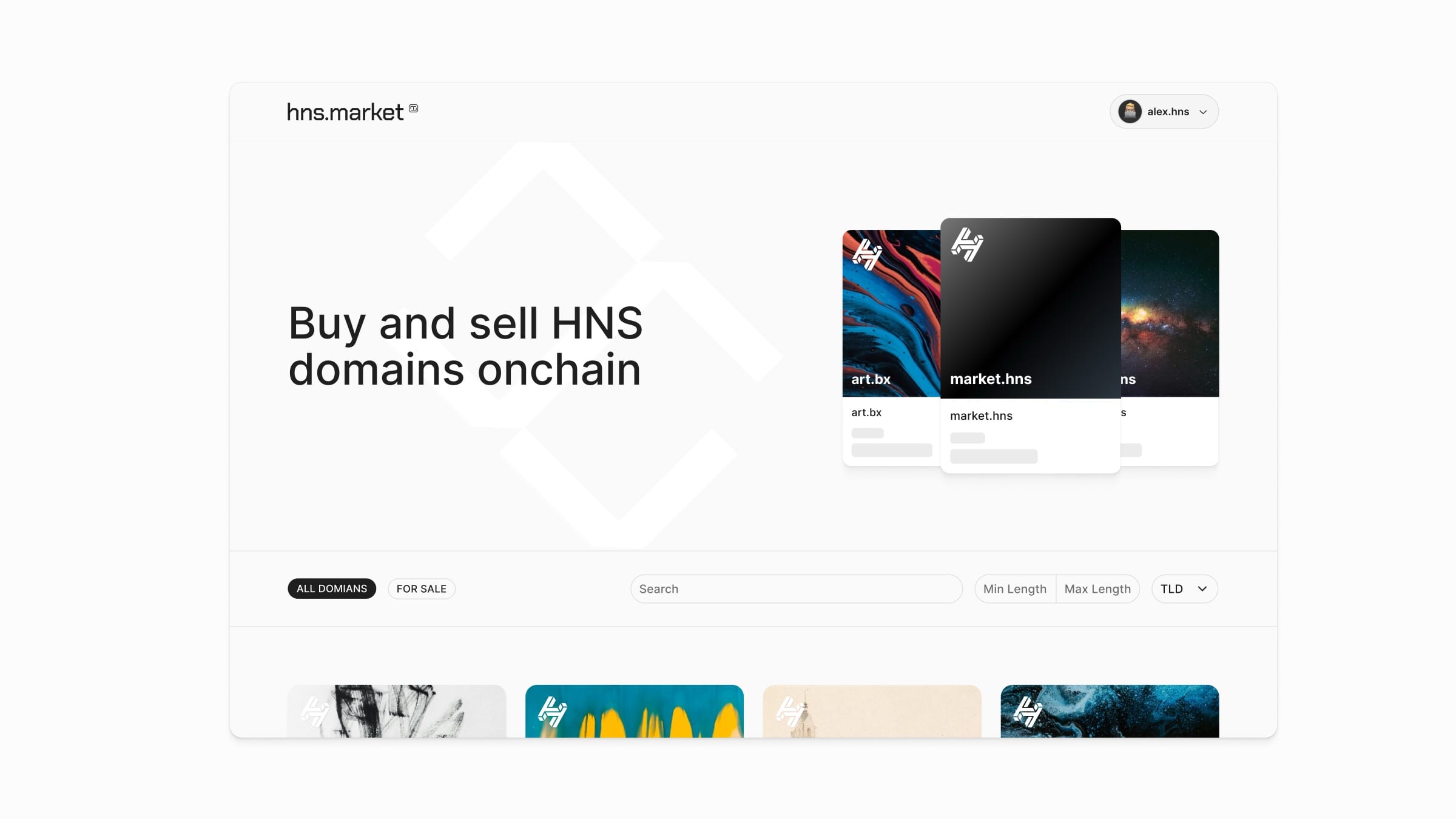 HNS Market screen 1 of 7