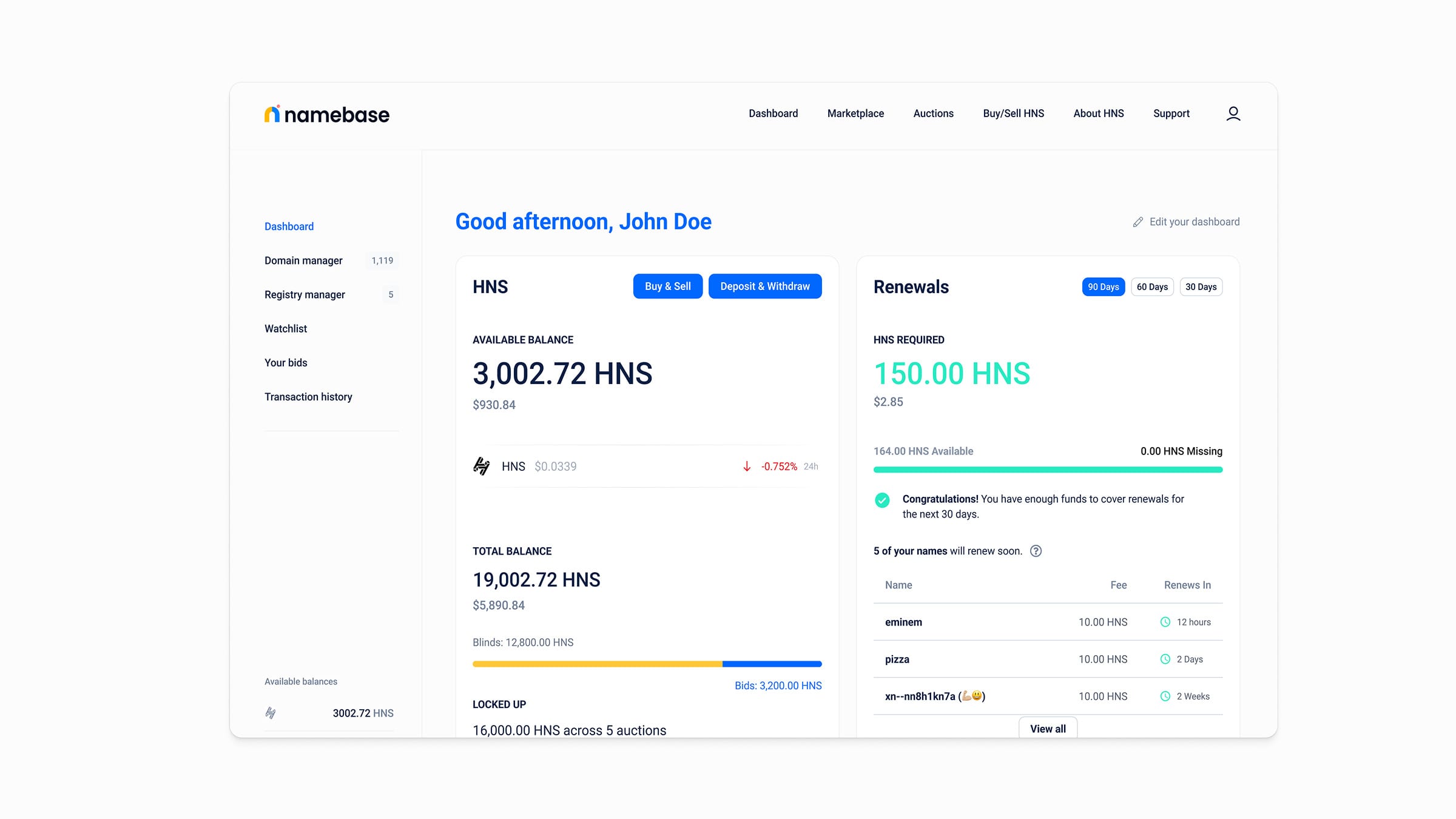 Namebase screen 3 of 8