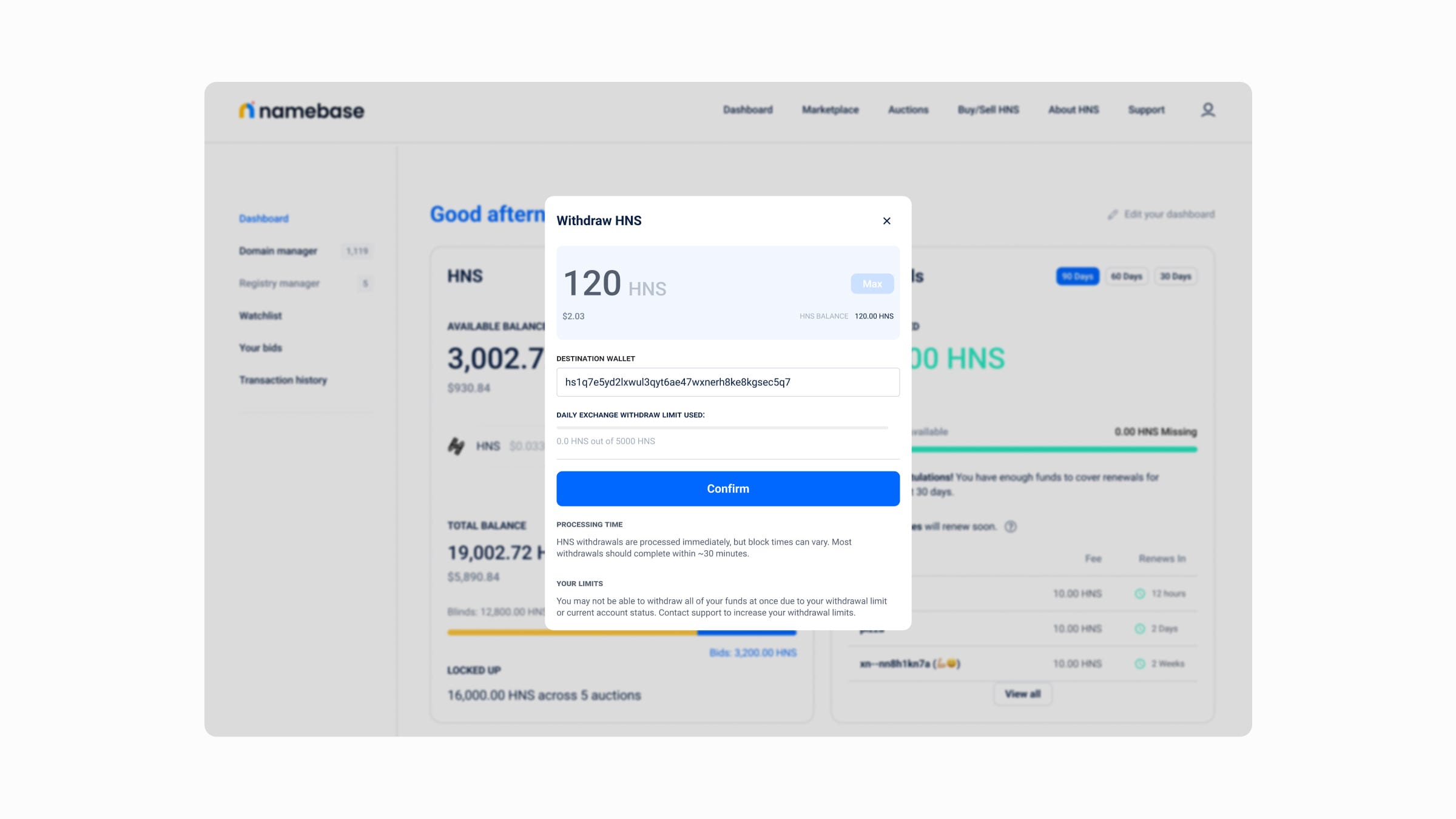 Namebase screen 4 of 8